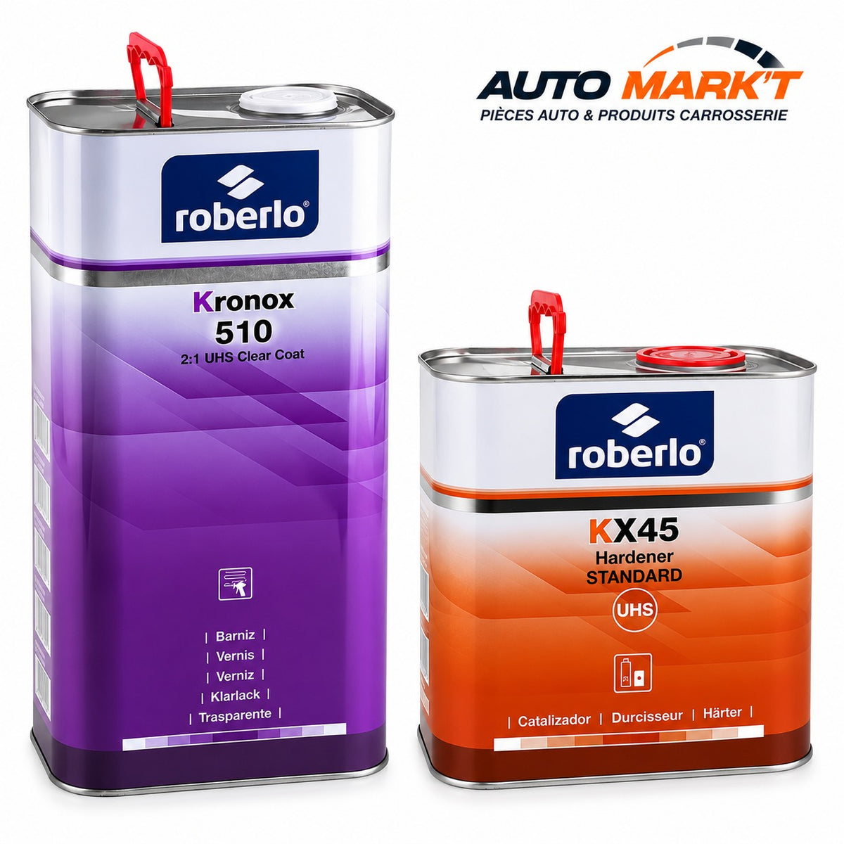 Kit vernis Roberlo Kronox 510 UHS 2:1 - 5 L + durcisseur 2,5 L